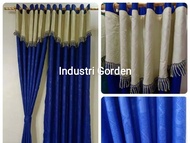 Gorden poni jendela pintu minimalis warna biru model gelombang tirai korden hordeng minimalis kamar