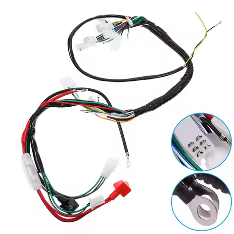 Engine Wire Loom Wiring Harness,Full Complete Electrics Wiring Harness for GY6 50cc 70cc 90cc 110cc