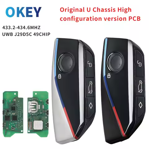 Okey OEM Smart Car Key U Chassis PCB IYZBK1 433MHZ UWB J29D5C 49CHIP For BMW1 2 X1 X2 IX1 1X2 U06 U1
