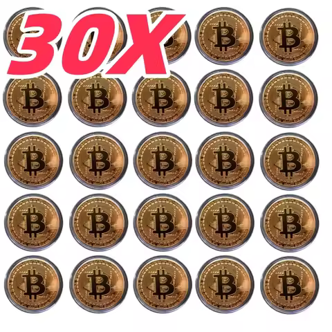 Bitcoin Commemorative Casascius Bit BTC Metal Antique Imitation Gold Plated Bitcoin Coin Collector I