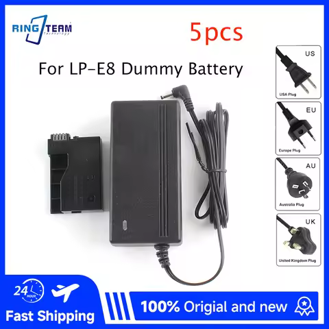 ACK-E8 DR-E8 DC Coupler LP-E8 Dummy Battery AC Power Adapter Kit for Canon EOS Rebel T5i T4i T3i T2i