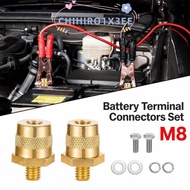 CHIHIRO1X3EE Battery Terminal Adapter, With Lock Nut M8 Brass Post Extender, Heavy Duty Brass Batter