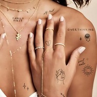 1 แผ่นขนาดใหญ่ Body Art สติ๊กเกอร์รอยสักชั่วคราวสำหรับผู้หญิงหรือผู้ชาย,สีดำ Simple Line งูผีเสื้อรู