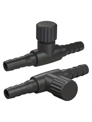 4入組黑色水族館氣控閥,適用於3/16英寸id航空管道單向塑膠氣流控制器調節器,可調節的黑色軟管接頭,魚缸氣泵配件