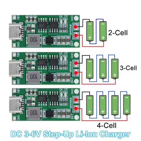 Multi-Cell 2S 3S 4S Type-C To 8.4V 12.6V 16.8V Step-Up Boost LiPo Polymer Li-Ion Charger 7.4V 11.1V 
