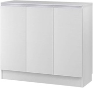 IWATSUKI Storage Shelf with Door to Order White Wood Width 1.7-47.2 inches (45-120 cm), Width 34.6 i