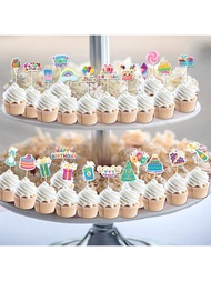 Decoración de pastelitos de cumpleaños con topper de 12 piezas para suministros de decoración de pastelitos de fiesta de cumpleaños feliz