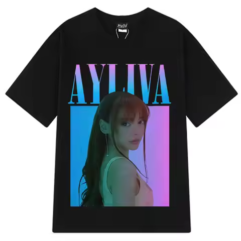 Singer Ayliva Vintage graphic printed T-shirt Men's women Harajuku T-shirt Short-sleeved loose y2k c