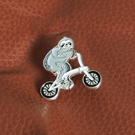 樹懶騎士琺瑯別針  送給單車騎士的禮物  自行車別針  摺疊車別針