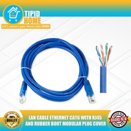 LAN CABLE ETHERNET CAT6 WITH RJ45 AND RUBBER BOOT MODULAR PLUG COVER (20, 25, 30, 50 meters)