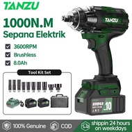 TANZU 21V 1000 N.M Cordless Impact Wrench 1/2 inch Brushless High Torque For Truck 3 Speed TZ-W-1000
