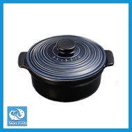 Twin Fish หม้อเคลือบดินเผา 3 ลิตร 702-2411 Blissio (ฝาสีน้ำเงิน)