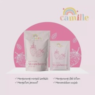 [BPOM] Camille Beauty Ready Stok Masker Wash Off Varian Strawberry With Niacinamide + Hyaluronic Aci