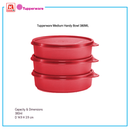 ภาชนะบรรจุอาหาร Tupperware Medium Handy Bowl (1ใบ) 380ML สุ่มสี