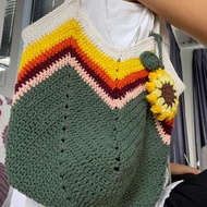 Sun flower bag Granny square Bag, Crochet Bag, Women Bag