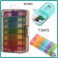 SUMU Pill Box 7 Days AM PM Rainbow Color Plastic Medicine Dispenser