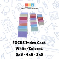 FOCUS Index Card 100 sheets White/Colored 5x8/4x6/3x5