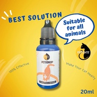 Petodrop 3 Serangkai Fungus Mites Ticks Worms Infection Ubat Titis Kurap Kutu Cacing Kucing Anjing
