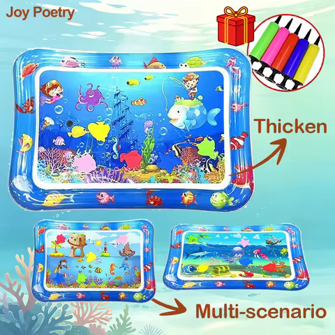 65cm Square Shape Thicken Inflatable Water Play Mat Cool Multi-scenario Water Pad Cushion Early Educ