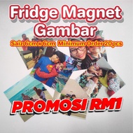 Fridge Magnet Gambar ( 6cm x 6cm ) Minimum 20pcs | Door Gift Kahwin | Fridge Magnet Kahwin