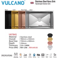 Vulcano Premium Nano Sink Package Deals Handmade Stainless Steel Nano Sink 780mm x 450mm