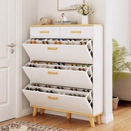 Shoe Cabinet Italian Slim Space Saving Shoe Rack Oak White 17/24cm Deep Storage Cabinet AR GS3P