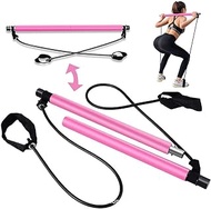 Pilates Bar, Workout Equipment for Home, Pilates Exercise Stick, Pilates Reformer Bar Portable Pilates Bar Kit with Resistance Band, Sit-Up Bar for Home Gym, Yoga, Fitness, Stretch, Sculpt, Twist