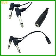 BUB 20cm 3 5mm Female Jack to 2x6 35mm Male Adapter Cable 3 5 to 6 35 mm TRS Mono Male  Aux Socket C