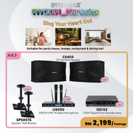 Home Karaoke Set DYNAMAX DX102 Digital Echo Karaoke Amplifier & 10 CS450 Karaoke Speaker & 2 Wireles