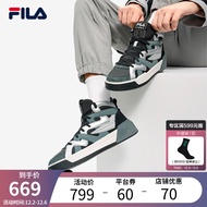 FILA 斐乐官方男鞋篮球鞋2022年冬季新款板鞋休闲鞋SALTO FX 黑/银灰色-BS 40