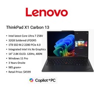 [2.8K OLED] ThinkPad X1 Carbon Gen 13 Laptop|14"FHD+|Ultra 7 258VU|32GB+1TB|Win11Pro|3 Yr Warranty|1