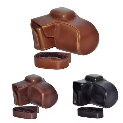 EPL3 EPM1 PU Leather Camera Case Bag For Olympus PEN E-PL3 E-PM1 14-42mm Lens Case Cover with should