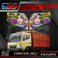 Stiker Kaca Pintu Depan Truk CANTER Custom Foto Cewek Cantik Hijab Vector Seksi Bisa Request Foto & 