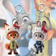 Acrylic Keychain With Zootopia Characters Judy And Nick Fox Design Backpack Pendant Keychain W8p3
