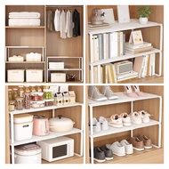 Telescopic Closet Shelf Retractable Expandable Wardrobe Divider Board Adjustable Layered Partition C