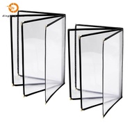 Menu Covers 8.5 X 11 Inch Restaurant Menu Holder 2PCS 4 Page 8 View Transparent Menu Sleeve,Fits A4 