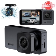 GOODOO Vehicle Recorder, 3 Channels 360° View Car DVR,  IR Night Vision HD Recording Car Dashcam Veh