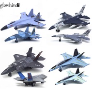 GLOWHIVE​ Fighter Aircraft Toy, Diecast with Light Sound Aviao Plane Model, Tabletop Decor F16 F22 F