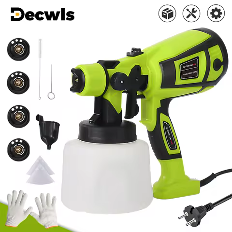 850W Electric Paint Spray Gun , HVLP Cordless Spray Gun, 1400ml, Paint Spray Tool, 1.5m Wire, 1.0/1.