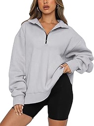 Womens 1/4 Zip Pullover Long Sleeve Sweatshirt Quarter Zip Hoodies