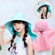 Children's Summer Hat Outdoor Fisherman Hat Breathable Waterproof Anti-ultraviolet Anti-UV Windproof Rope Plus Whistle Sun Hat