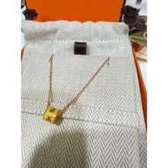 Hermes Lucky Golden Chick Yellow Black Gold H POP MINI Necklace picotin