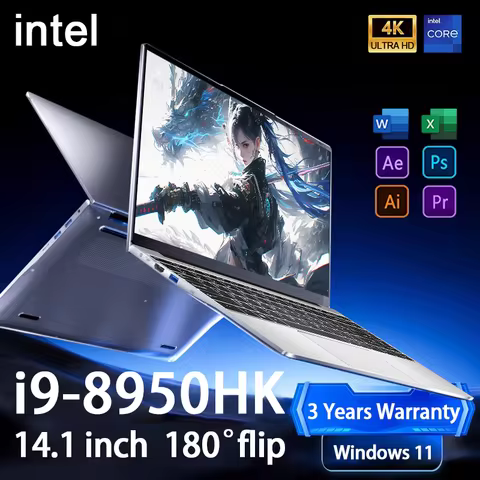14.1" Windows 11 Gaming laptops Intel Core i9 8950HK 16GB DDR4 1TB 2TB SSD Office Study Business Not