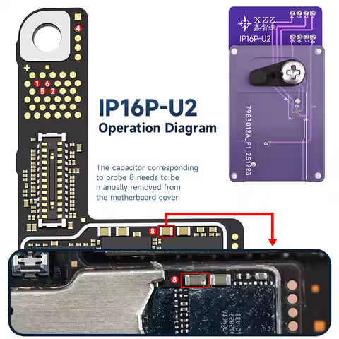 XZZ U2 Charging Chip Programmer No Separating Board for IPhone 15/16 PRO MAX Motherboard IC Reading 