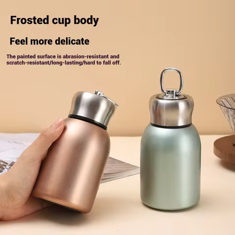 300ML Insulated Stainless Steel Mini Big Belly Cup Thermo Cafe Coffee Mug Car Thermos Mug Vacuum The