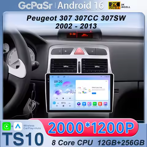 Android 16 Car Carplay For Peugeot 307 SW 307CC 307SW 2002 -2013 Auto Radio Multimidia Player GPS Na