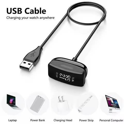 100cm 30cm USB Charger Cable For Fitbit inspire 2/ACE 3 Charging Cable Cord