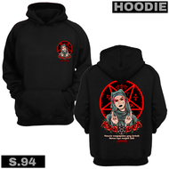 SEISHIN SWITER HOODIE SATANIC switer kualitas distro bahan caton fleece warna hitam
