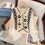 Cute Floral Vest Vintage Women's Knitted Vest