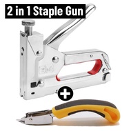 【Free Staple Remover】GIFT 3IN1 Gun Tacker Heavy Duty Nail Staple Metal Stapler Gun Industrial Staple